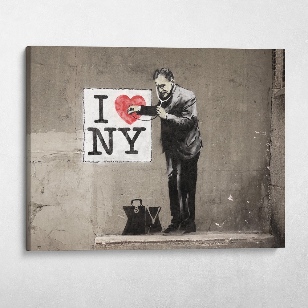Banksy I Love NY Canvas Graffiti Wall Art